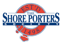 the Shore Porters Society red, white, and blue image logo