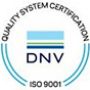 a DNV Quality System Certification circular image logo in a white background